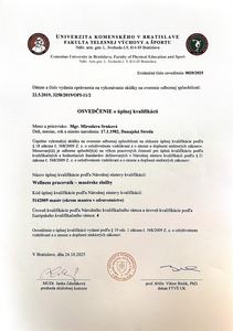 Osvedčenie o úplnej kvalifikácii - Wellness pracovník (masérske služby)